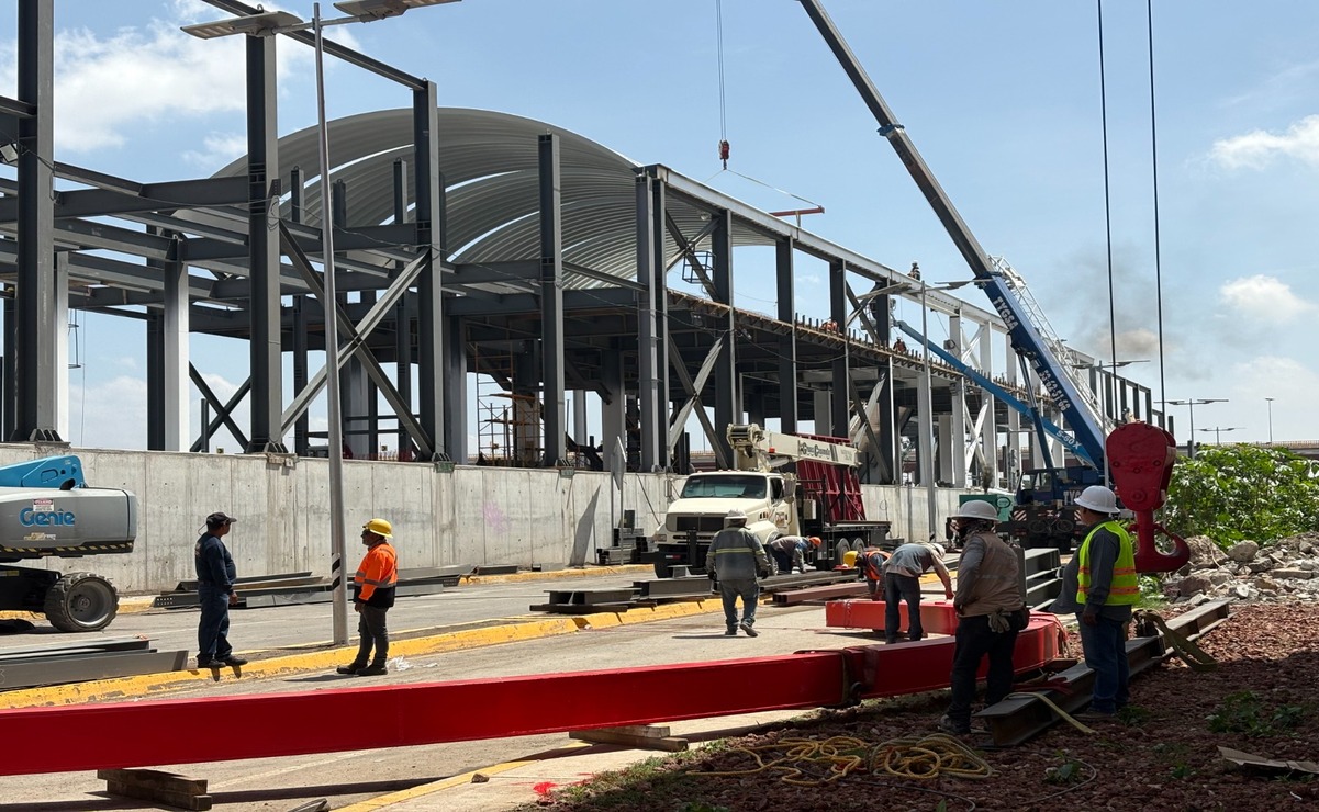 Las obras del Tren México-AIFA registran un avance del  80% en estación Teyahualco. Foto: Arturo Contreras / El Universal Estado de México