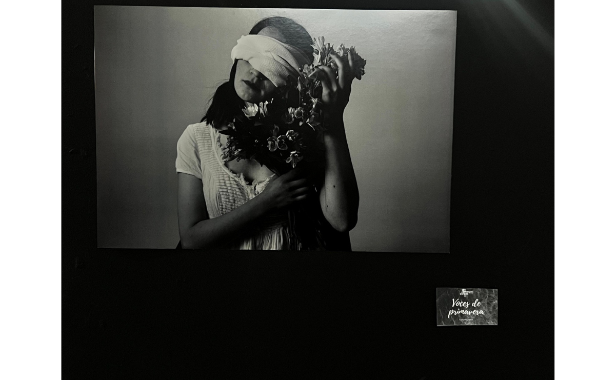 Una de las impactantes fotografías en blanco y negro que forman parte de la exposición 'Gabinete de Sombras' de Axel Krishna Cosme, en el Museo del Barro de Metepec / Foto: Alejandra Santillán