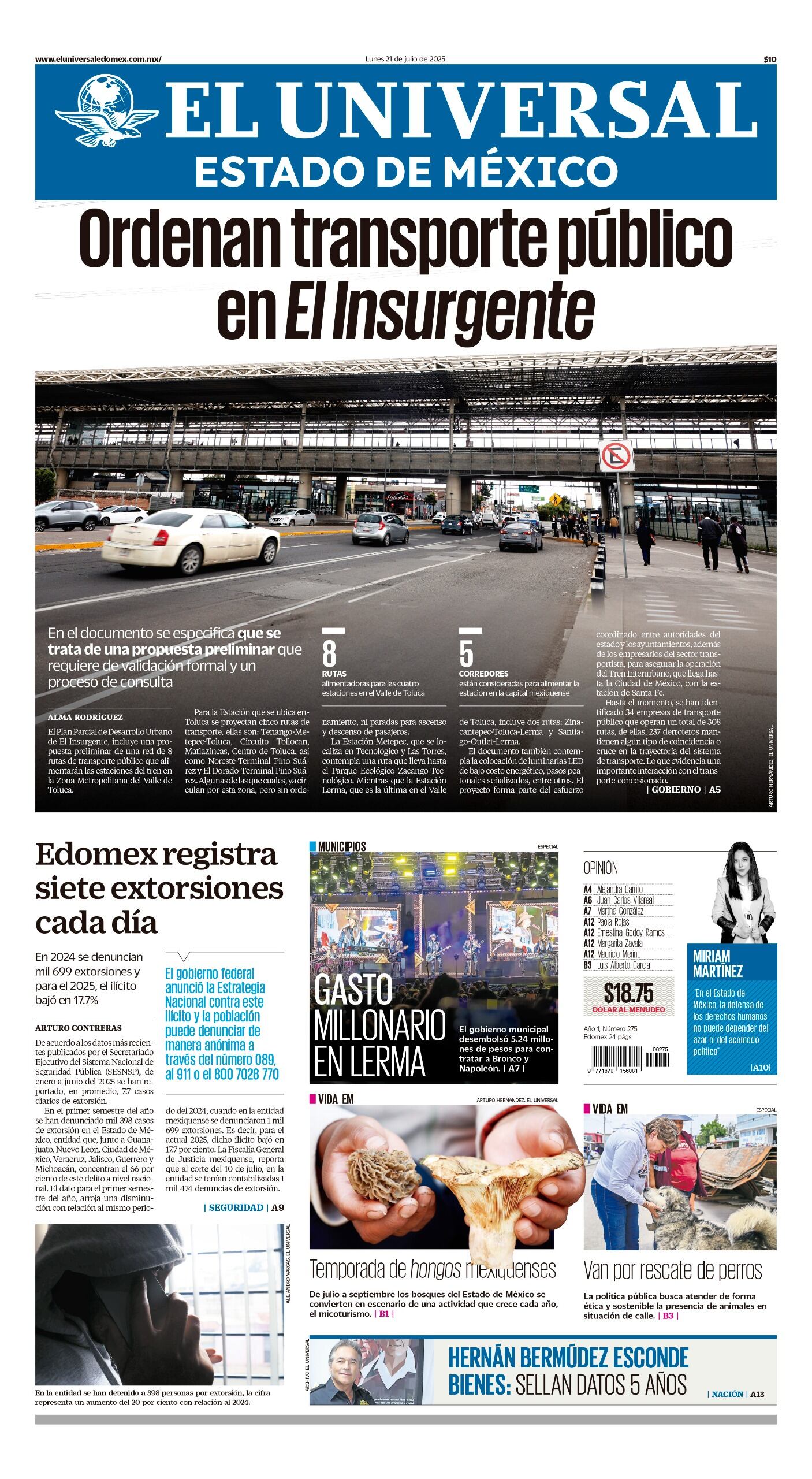 Portada Edomex 21 de julio 2025