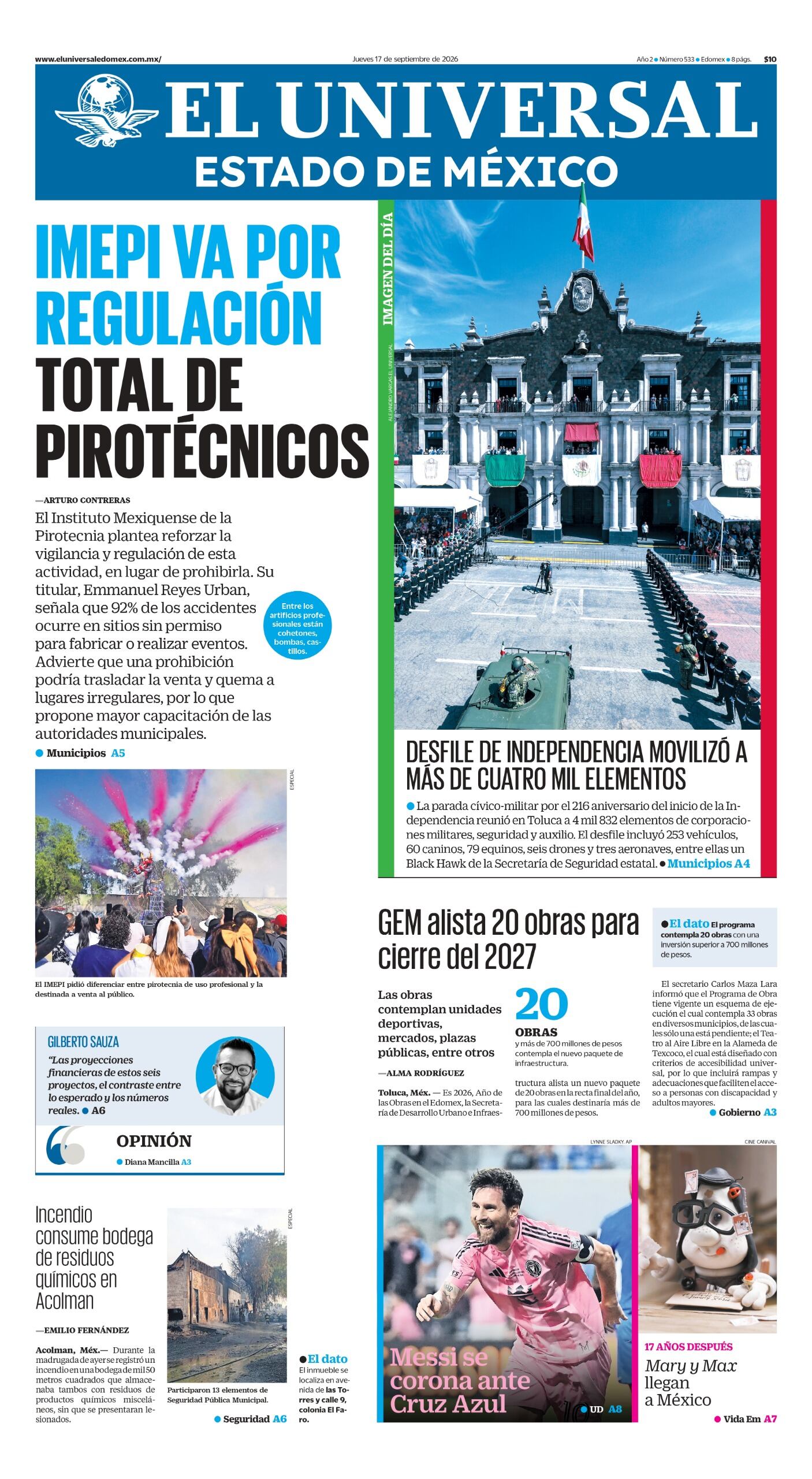Portada 17 de septiembre de 2026
