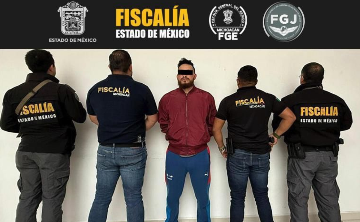 Autoridades de la Fiscalía General de Justicia del Estado de México detienen a Adrián Mauricio "N", ex director de Seguridad Pública de Nicolás Romero, en Michoacán. Foto: Especial