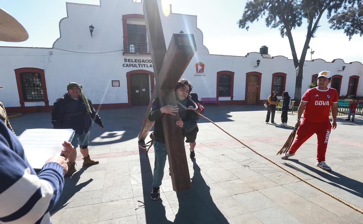 El papel de Jesús representa un desgaste físico por todos los golpes y jaloneos. Foto: Alejandro Vargas / El Universal Estado de México