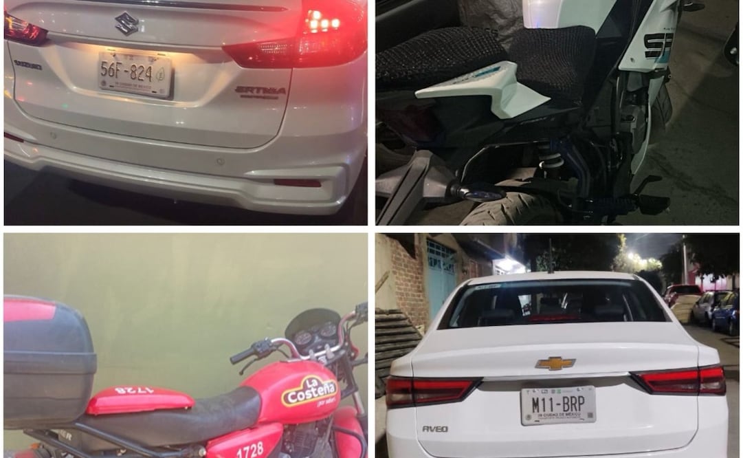 Los cuatro vehículos habían sido robados en diferentes puntos de Ecatepec; uno de ellos incluyó una persecución que culminó en la alcaldía Gustavo A. Madero. Foto. Especial