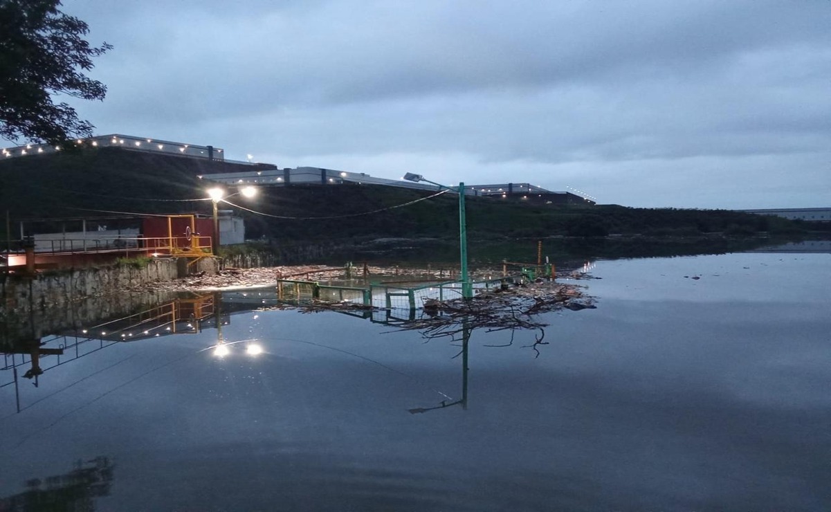 Derivado a los trabajos controlados del desfogue la Presa El Ángulo se encuentra al 75% de su capacidad. Foto: Gobierno de Cuautitlán Izcalli