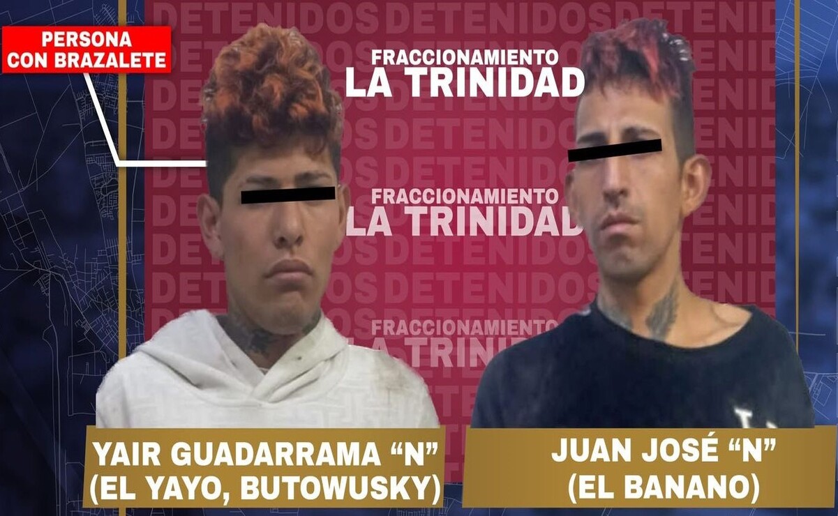 Detienen a dos sujetos con armas y droga en Zumpango, uno tenía brazalete de preliberación