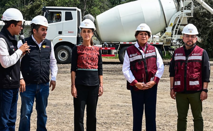 Sheinbaum y Delfina Gómez supervisan obras en Edomex