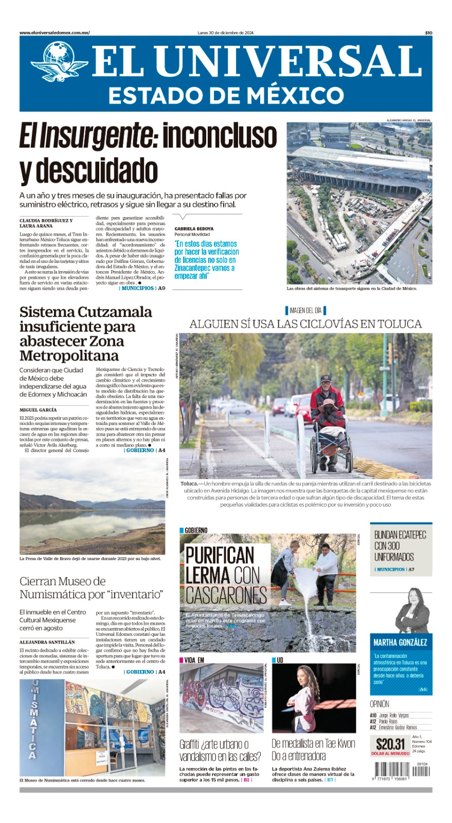 Portada 30 de diciembre de 2024