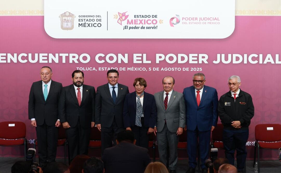 La gobernadora del Estado de México, Delfina Gómez Álvarez, asistió al “Encuentro entre el Poder Ejecutivo y el Poder Judicial”. Foto: Alejandro Vargas / El Universal Estado de México