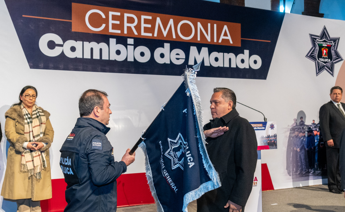 Toluca, hacia un futuro más seguro: Ricardo Moreno Bastida recibe el mando de la Policía Municipal Foto: Especial