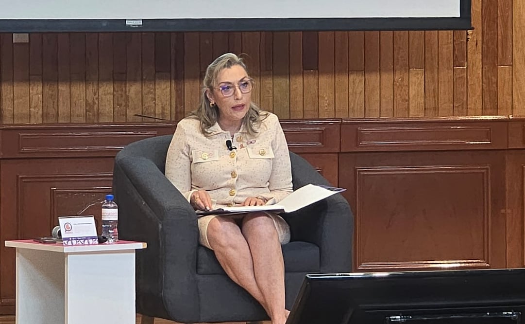 Aidé Macedo Bárcenas dio una conferencia en el auditorio del IEEM. Foto. Alma Rodríguez. El Universal