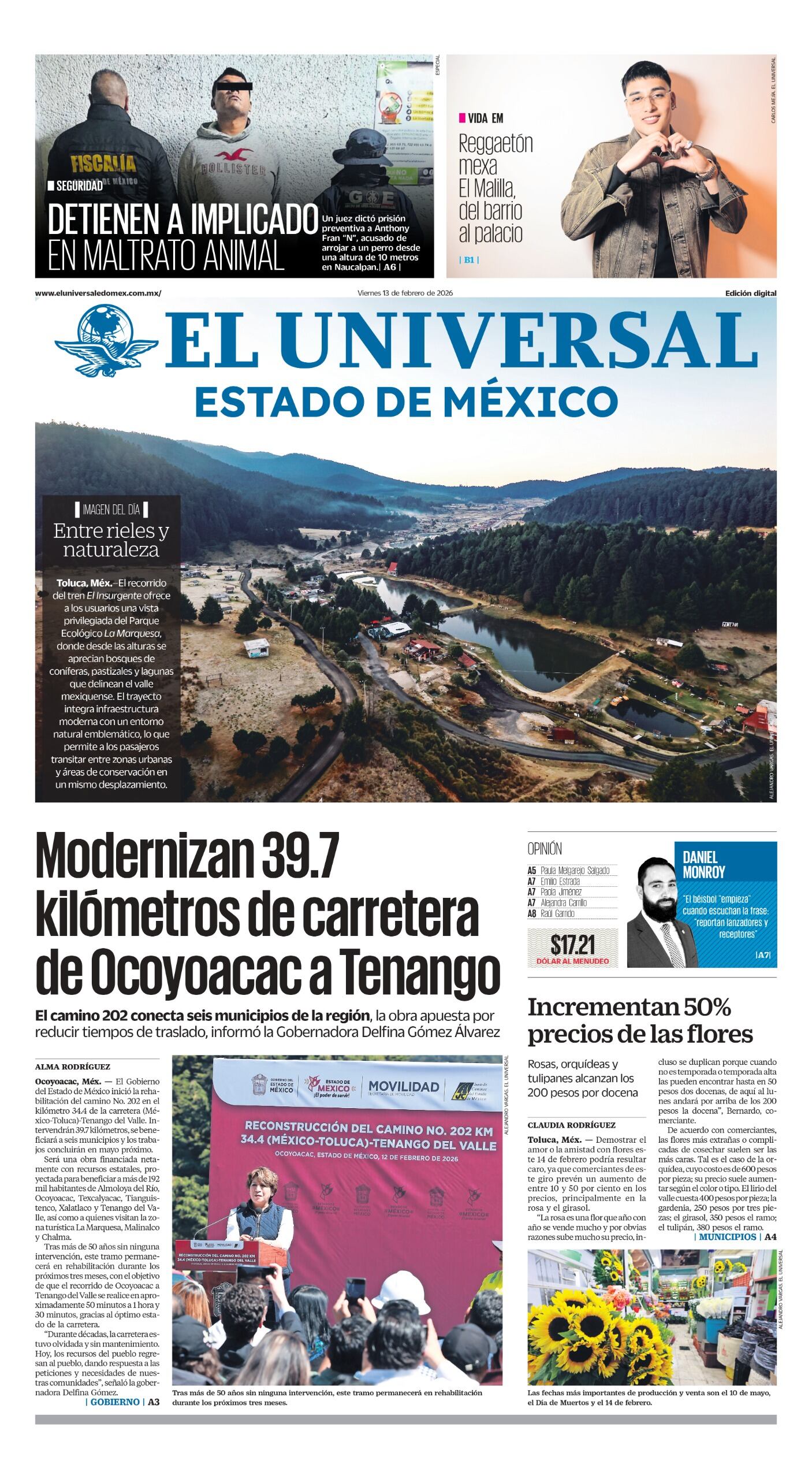 Portada 13 de febrero de 2026