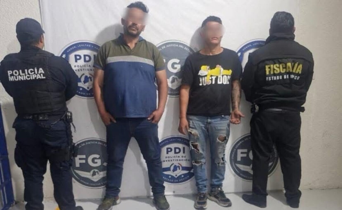 Ambos varones fueron puestos a disposición del Ministerio Público de la Fiscalía General de Justicia del Estado de México. Foto: Especial