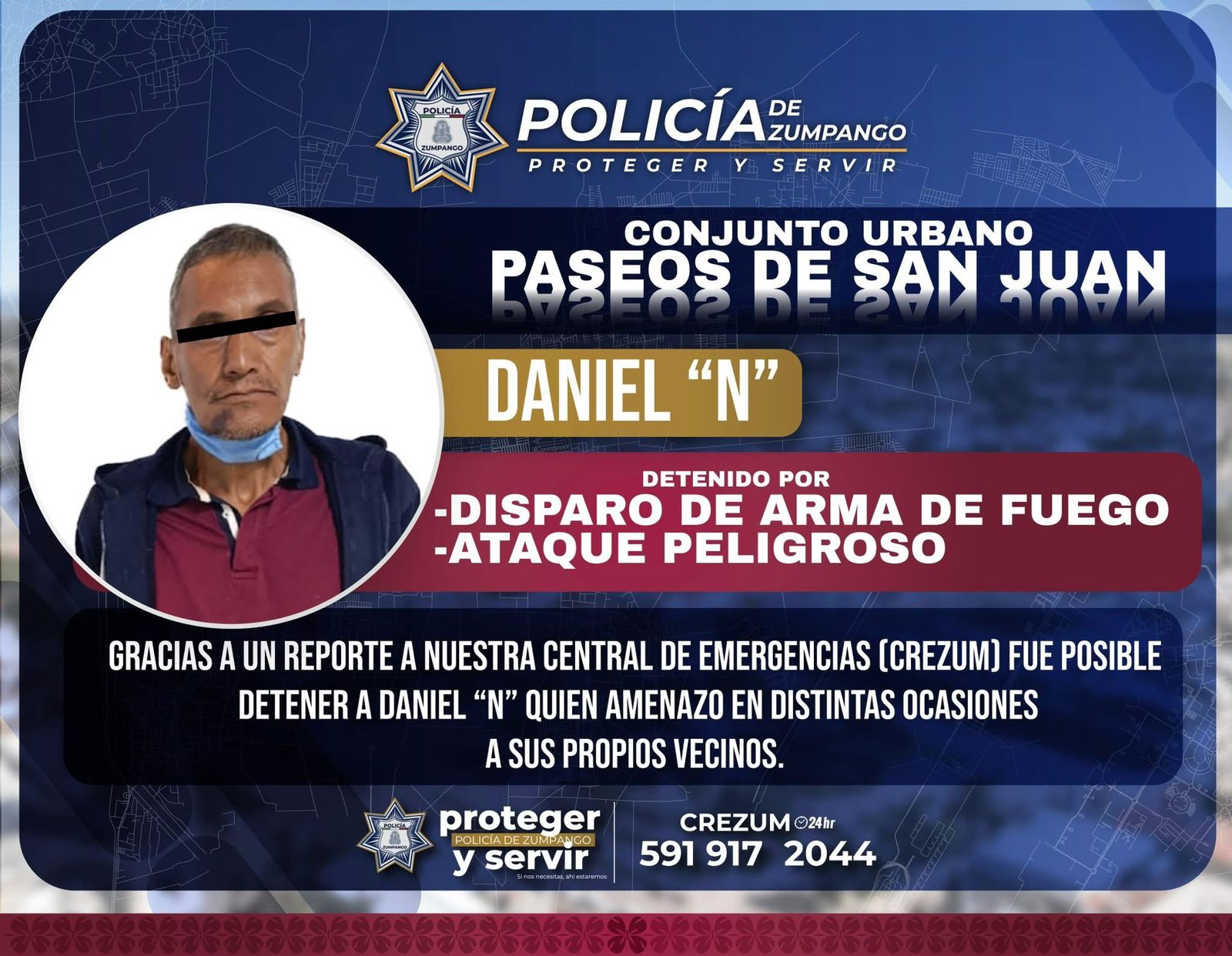 Daniel “N” habría amagado con dispararle a un vecino / Foto Especial