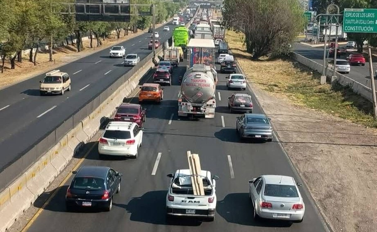 Circulación lenta en la carretera México-Querétaro / Foto Especial