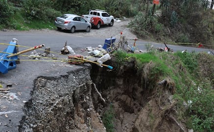 ¡Riesgo de colapso! Cierran el Camino Viejo a Huixquilucan por grietas y deslave a metros del Acueducto Lerma