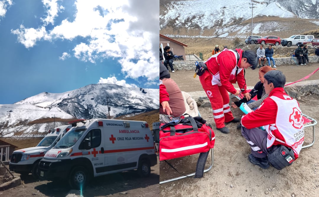 La Cruz Roja Mexicana asiste a visitantes en el Nevado de Toluca. Foto: Especial
