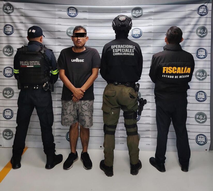 Integrantes de la Guardia Nacional, Secretaría de Seguridad del Estado de México y de la Policía Municipal de Chimalhuacán, arrestaron a Brayan “N”