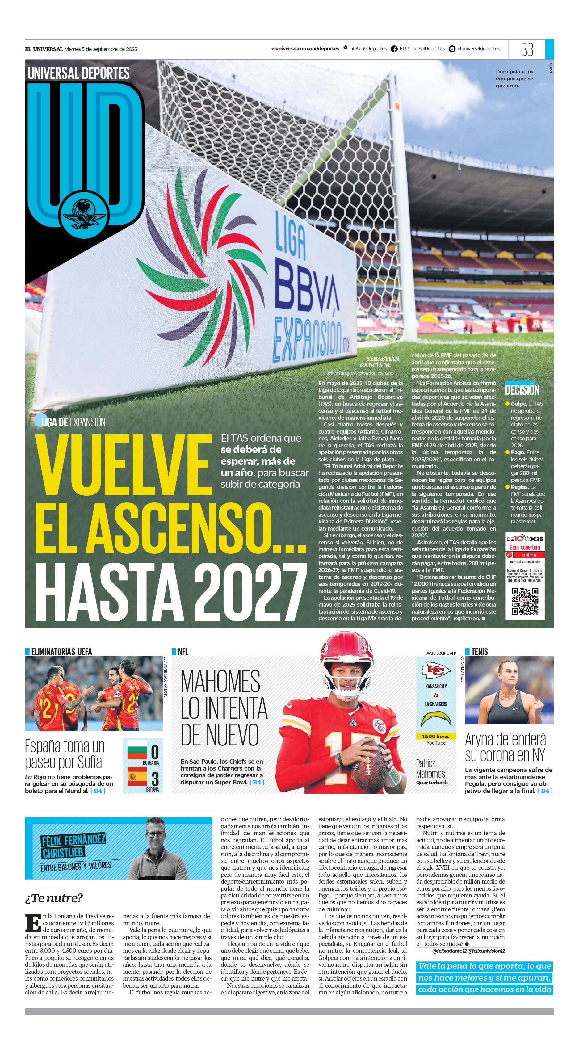 Portada 6 de septiembre 2025