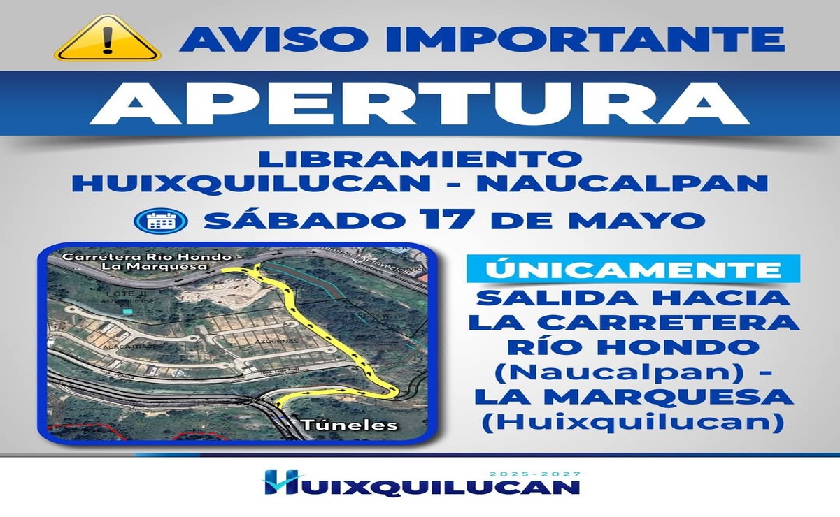 Fue este 17 de mayo cuando se inauguró el Libramiento Huixquilucan–Naucalpan / Foto: Especial