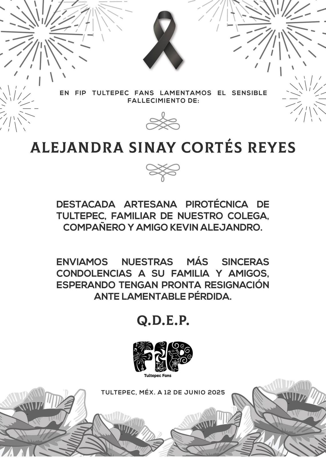 También falleció Alejandra Sinay Cortes Reyes / Foto Especial