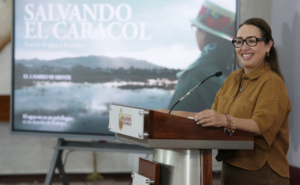 Azucena Cisneros Coss presentó las obras hídricas que buscan devolver el equilibrio ambiental al oriente del Valle de México. Foto Especial