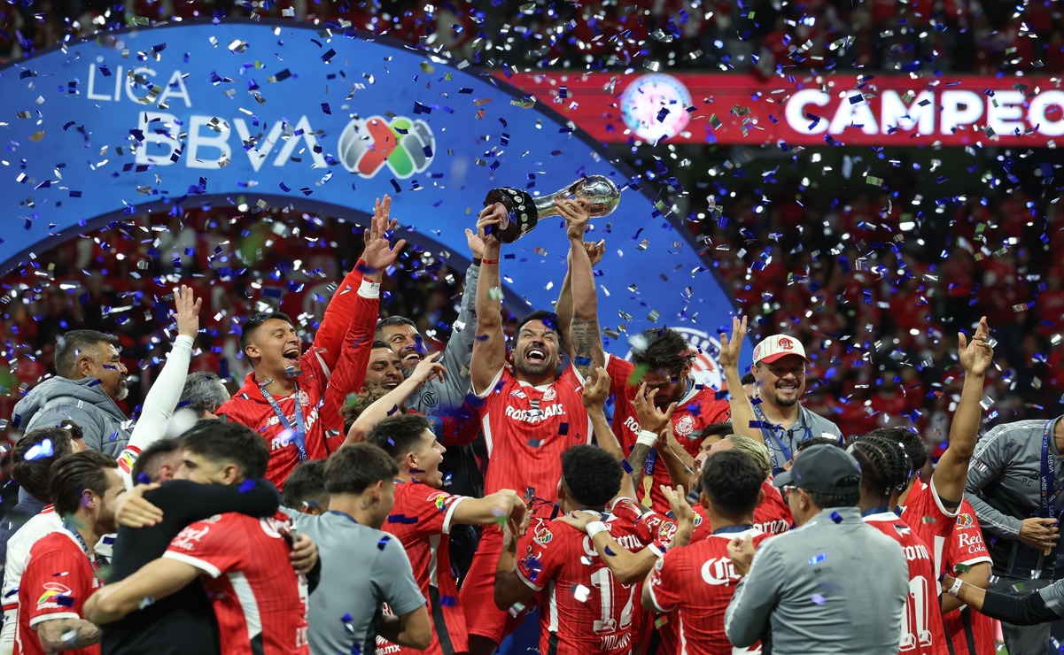 Luan García, pasó a la historia del Toluca FC, tras lograr la anotación que abrió el camino para el campeonato en la final del Clausura 2025. Foto: Arturo Hernández/ El Universal Estado de México