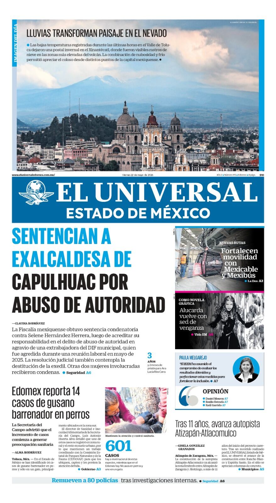 Portada del 22 de mayo de 2026