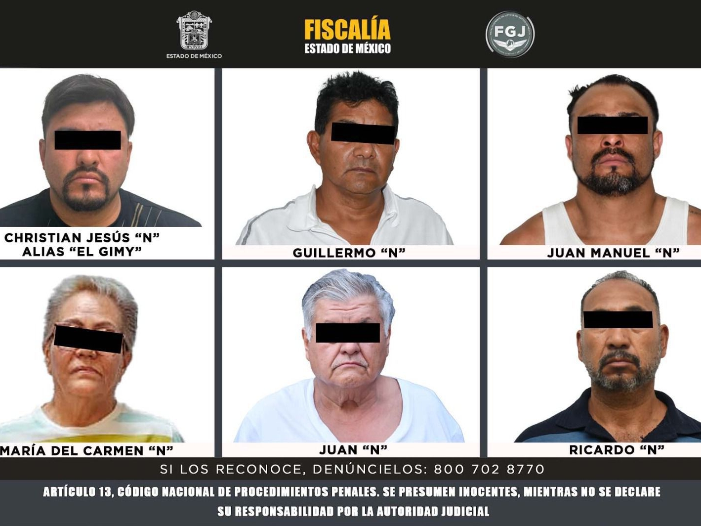 Los seis líderes de sindicatos con fachada de organizaciones sociales ya fueron vinculados a proceso por diversos delitos, incluyendo extorsión, homicidio y secuestro exprés. Foto Especial