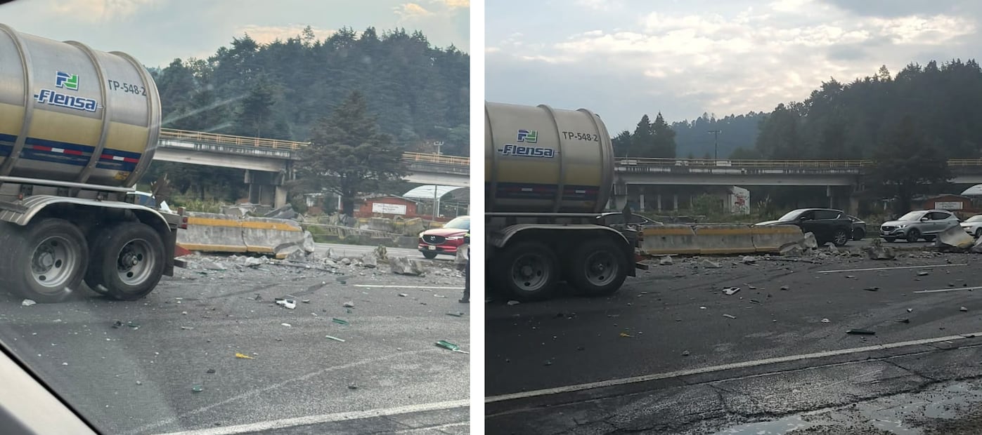 Elementos de la Guardia Nacional abanderan la zona para evitar nuevos percances mientras se realizan las maniobras de retiro. Foto Especial