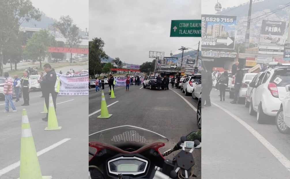 La protesta genera carga vehicular en dirección a Indios Verdes y la Ciudad de México. Foto especial