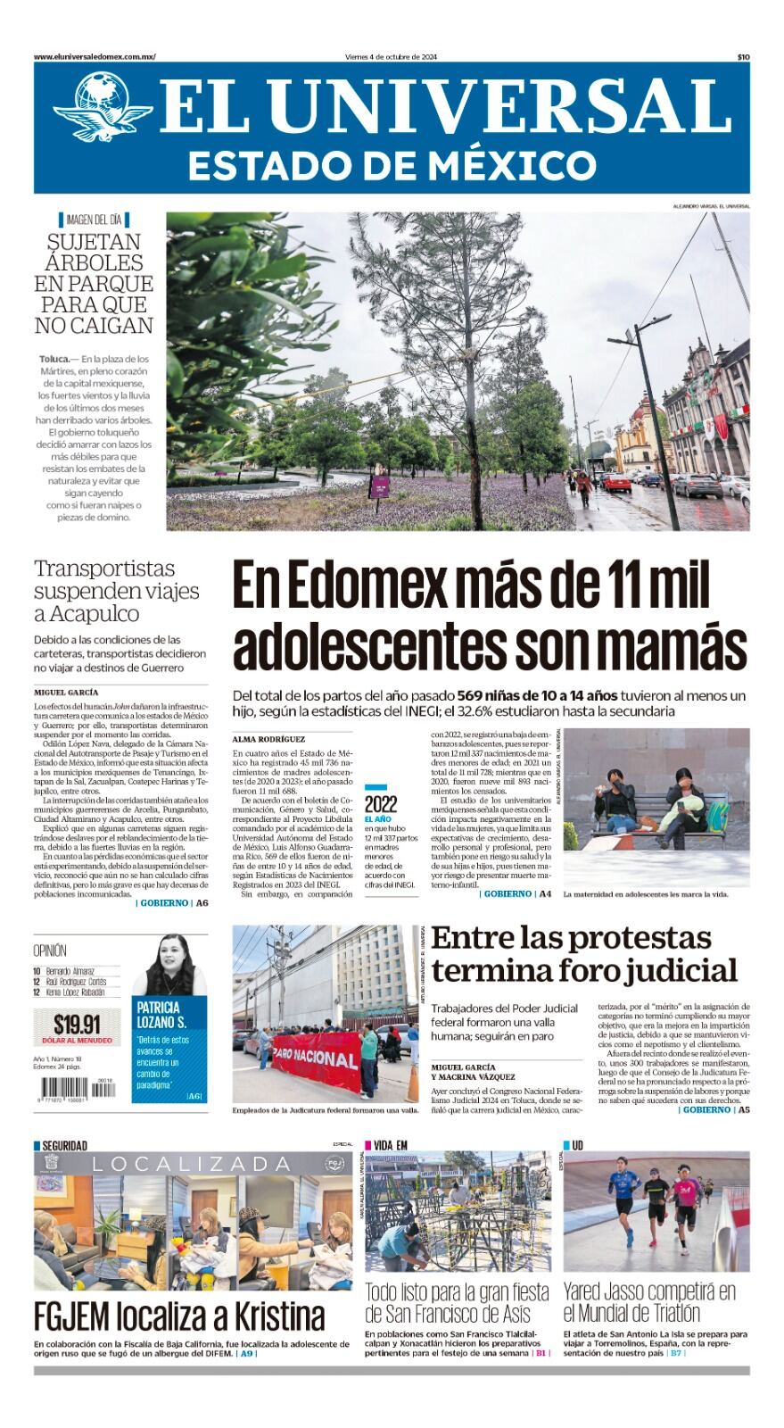 Portada del 4 de octubre del 2024