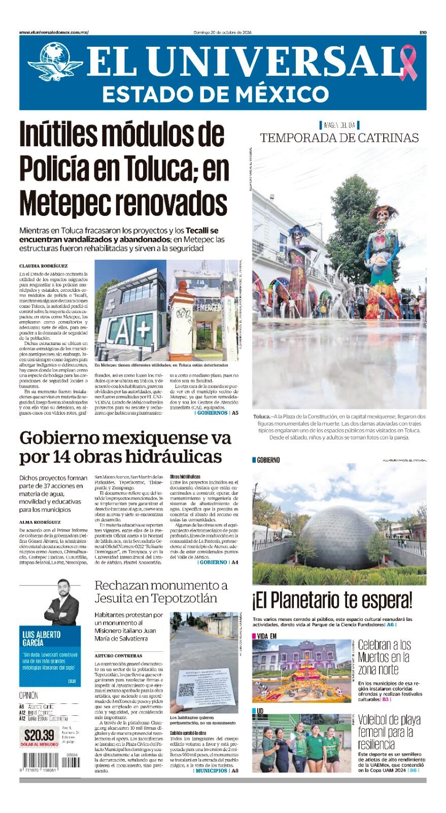 Portada 20 de octubre del 2024