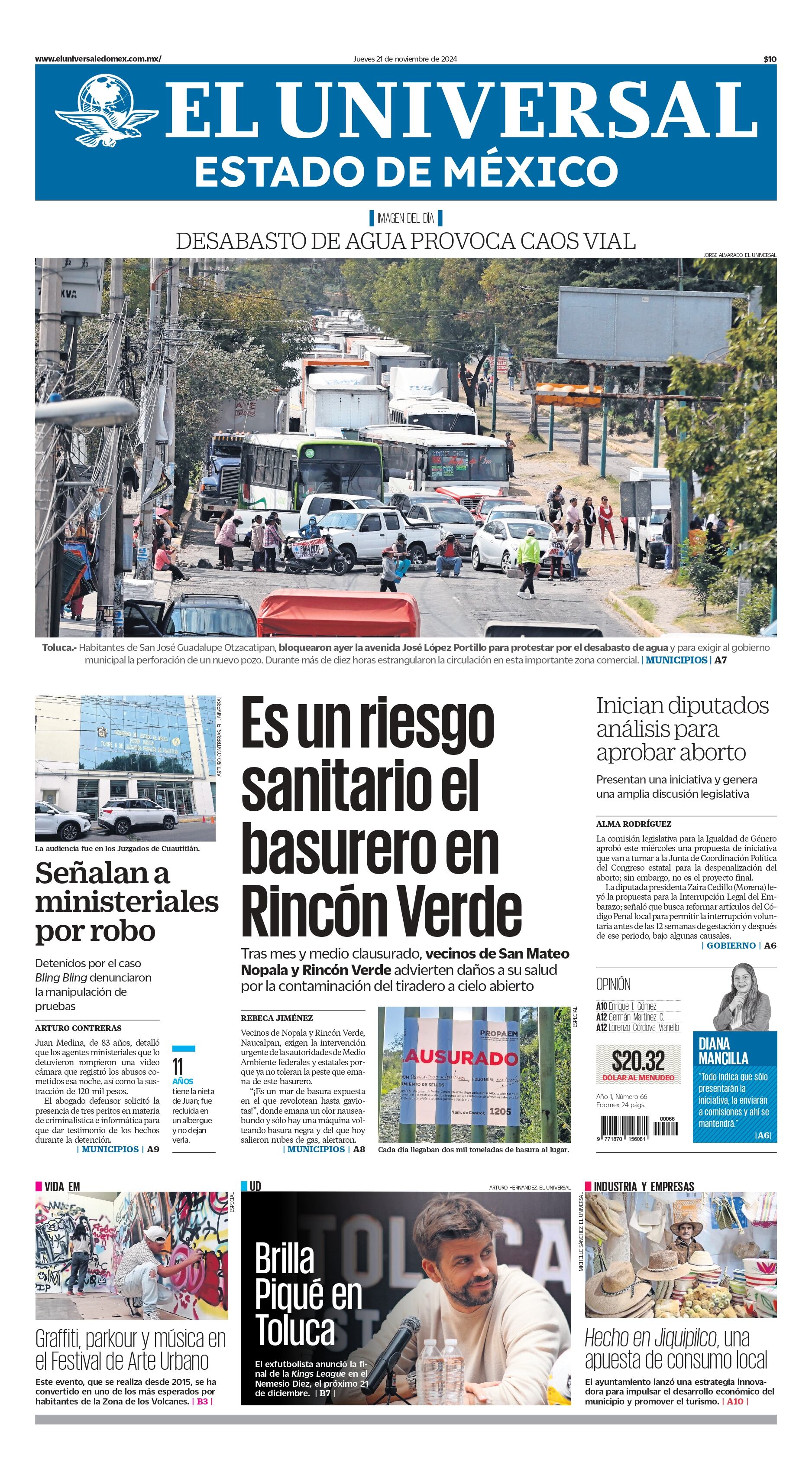 Portada Edomex 21 de noviembre