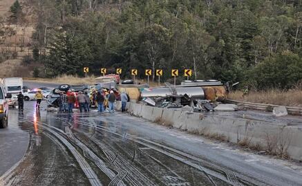 Volcadura de pipa genera cierre total de la carretera Acambay-Atlacomulco