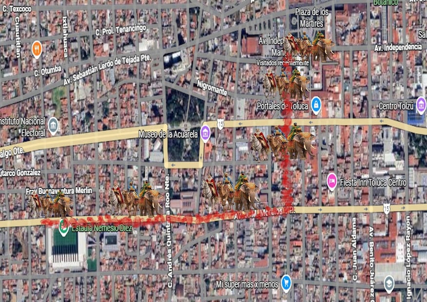 Algunas calles de la capital mexiquense permanecerán cerradas por la caravana "Reyes Magos, El camino de la magia toluqueña". Foto Especial