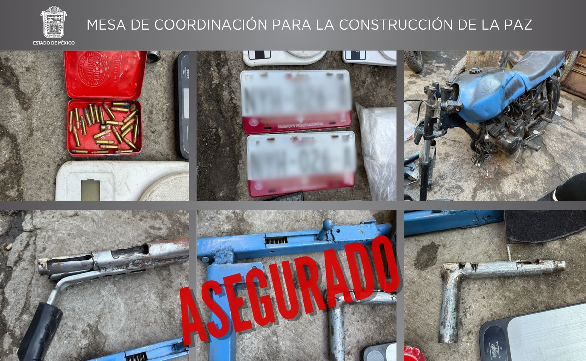 Durante la detención de las personas se aseguro droga, tres armas de fuego, 24 cartuchos útiles y un auto con reporte de robo. Foto: Especial