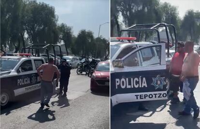 ¡Agresión a policías en Tepotzotlán! Dos oficiales golpeados y despojados de su patrulla