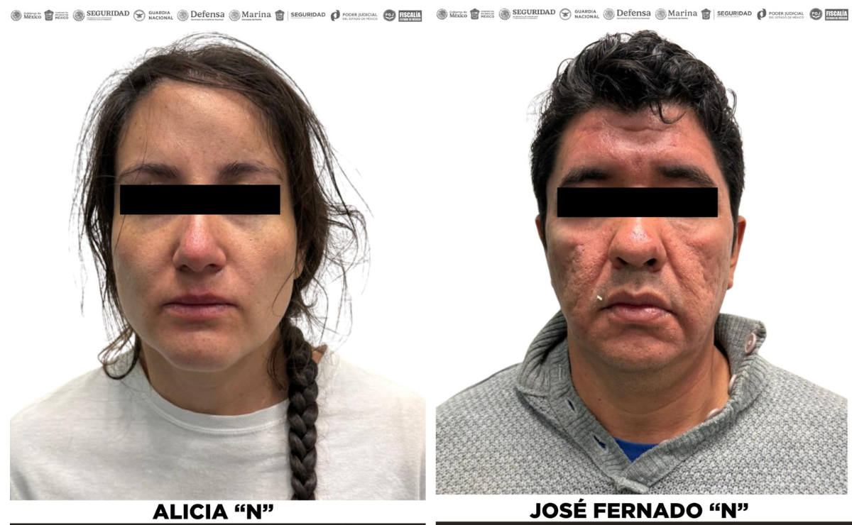 Alicia “N” y José Fernando “N”. Presuntos extorsionadores vinculados a una organización delictiva fueron detenidos por exigir "cuotas" en la venta de madera en Ixtapan de la Sal. Foto: Especial