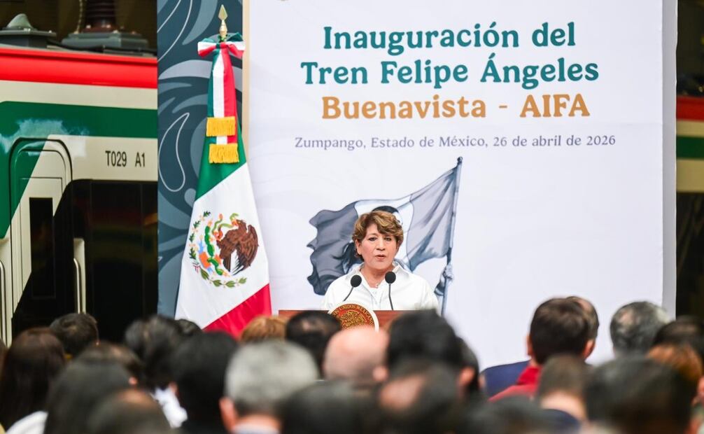 Delfina Gómez destacó la operación del Tren Felipe Ángeles durante el Segundo Informe de Gobierno. Foto especial