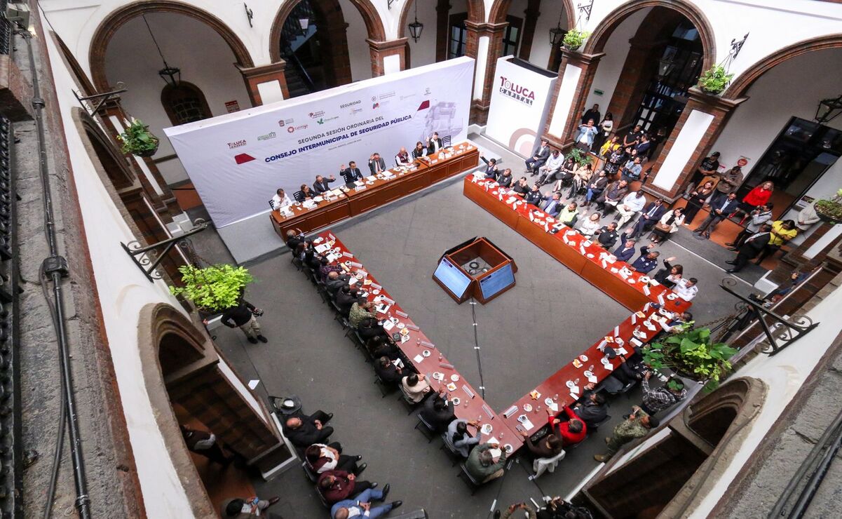 Segunda Sesión Ordinaria del Consejo Intermunicipal de Seguridad Pública Región XIV Toluca. Foto: Especial