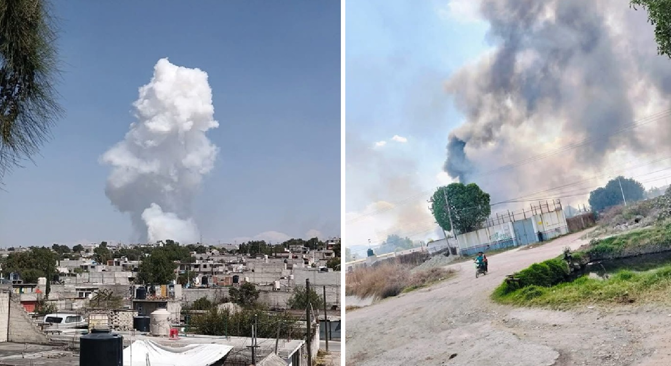Un taller de pirotecnia en Tultepec explota, dejando un herido y afectando otros dos talleres cercanos. Foto Especial