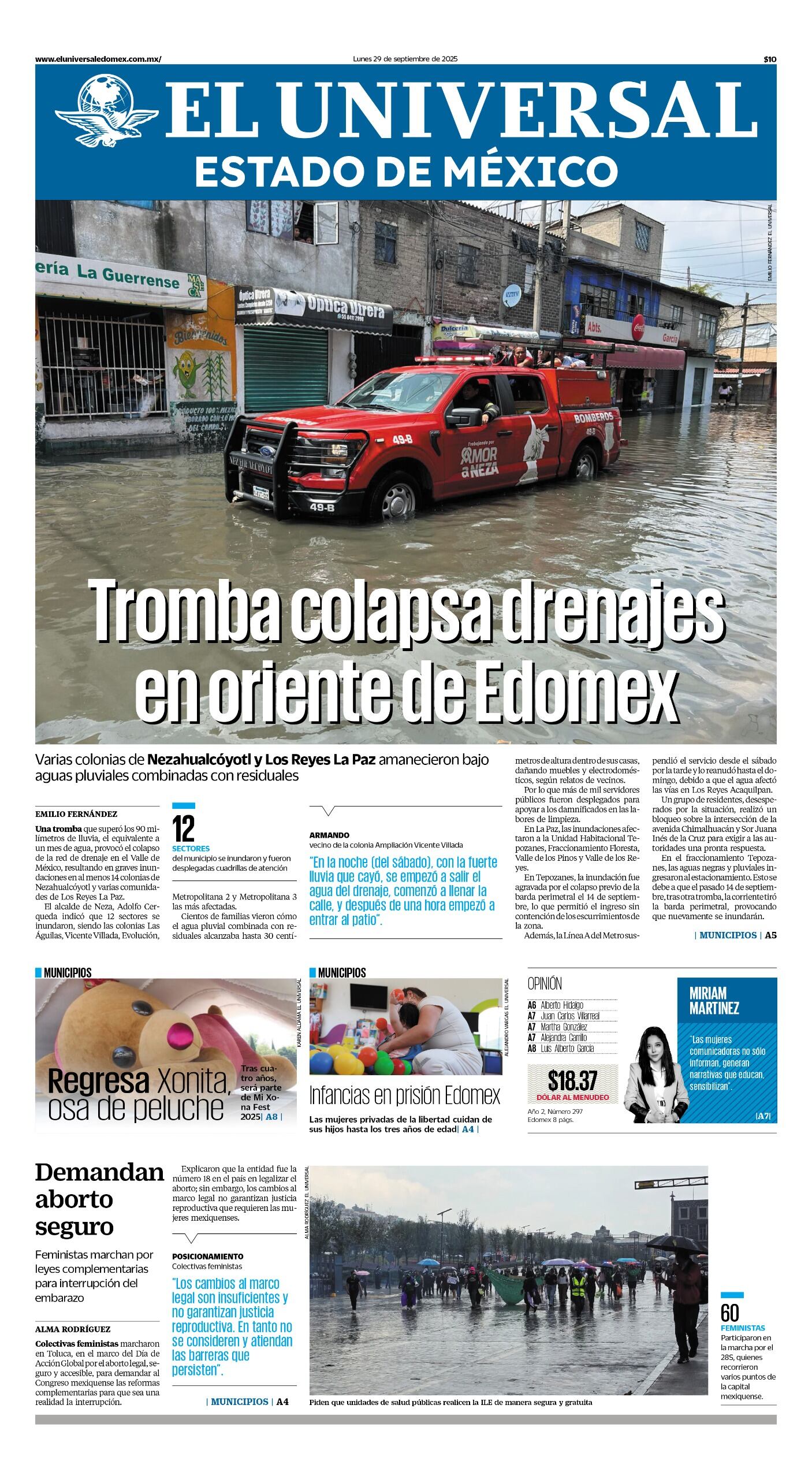 Portada 29 de septiembre 2025