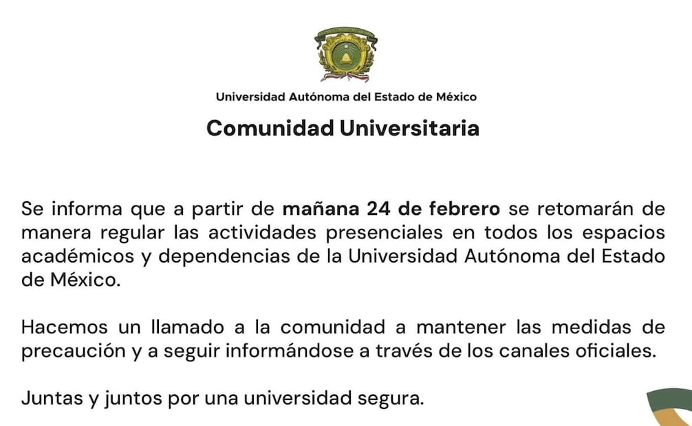 Estudiantes de la UAEMéx regresarán a los espacios académicos tras la suspensión preventiva de actividades. Foto Especial