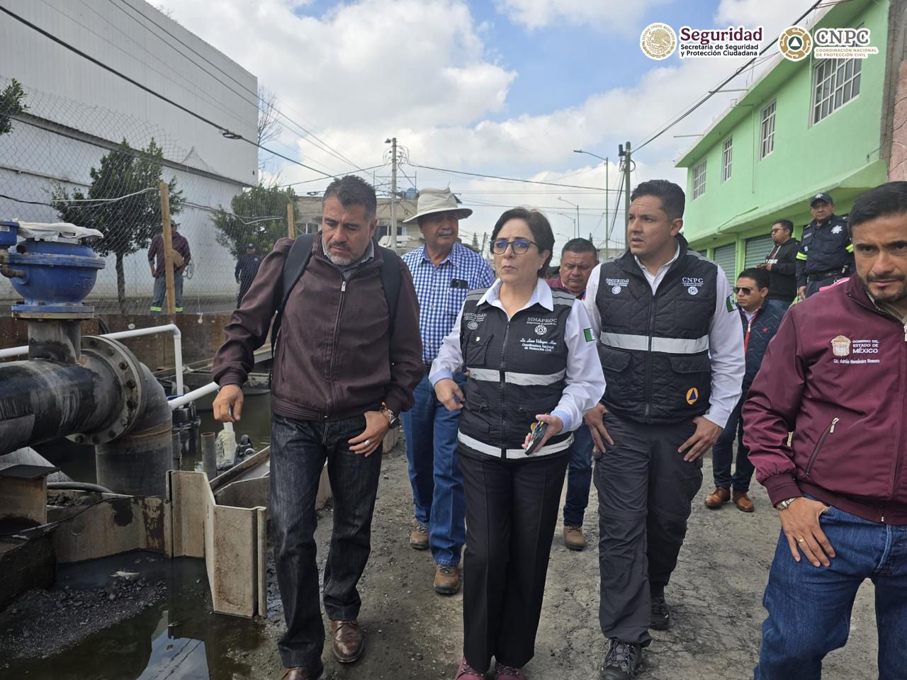 El recorrido lo encabezó la titular de la Coordinación Nacional de Protección Civil (CNPC), Laura Velázquez Alzúa. Foto Especial