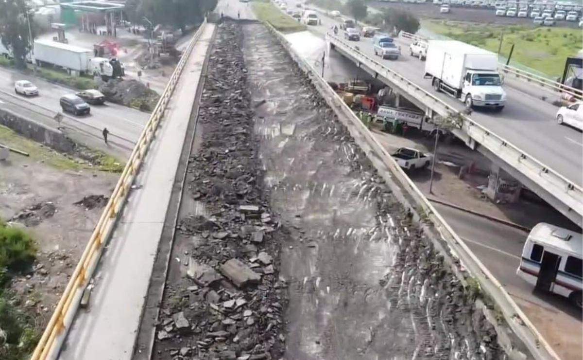 ¡Paciencia, Ecatepec! El reforzamiento de un puente cierra la Lechería-Texcoco por 2 semanas, causando caos vial. Foto: Especial