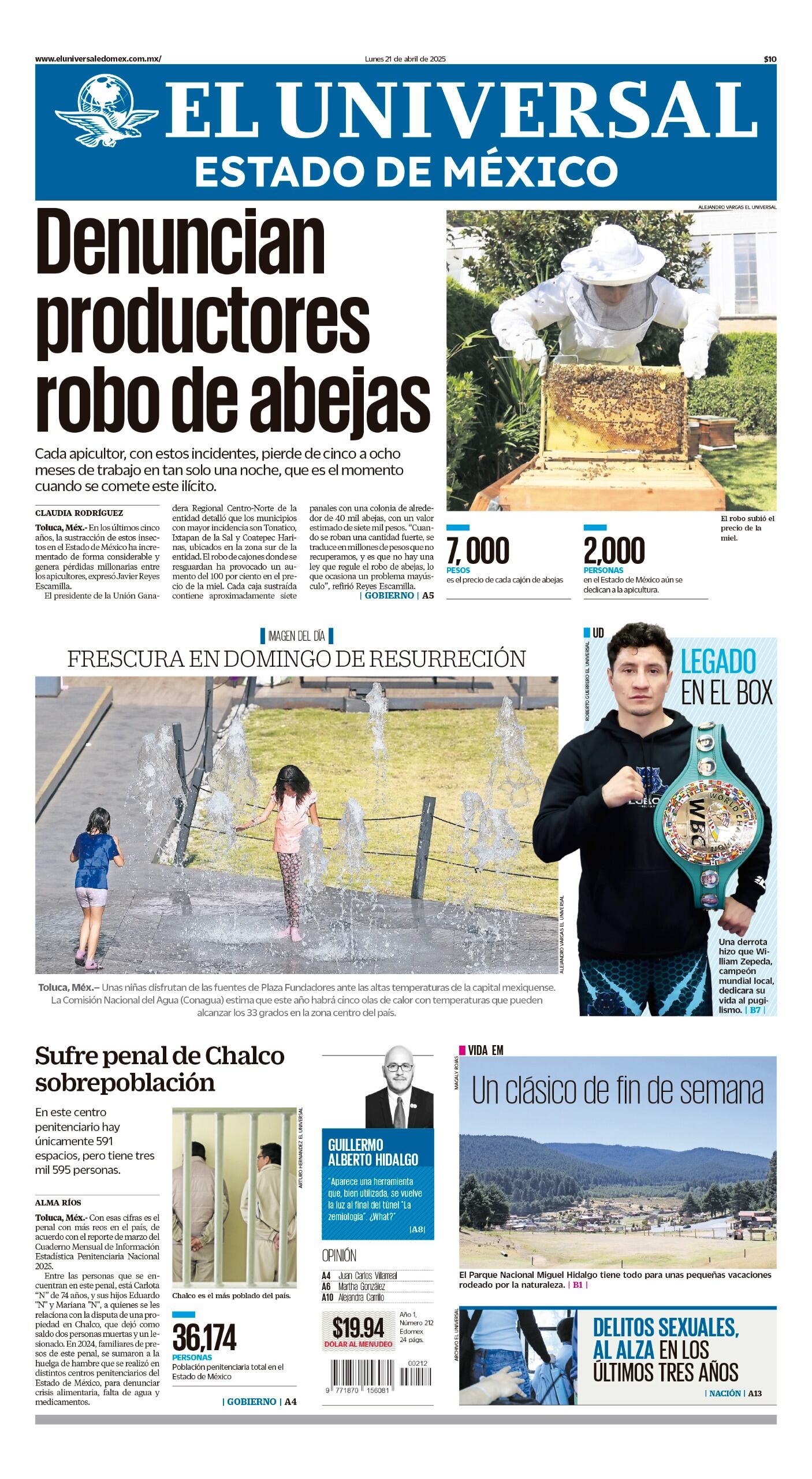 Portada Edomex 21 de abril 2025