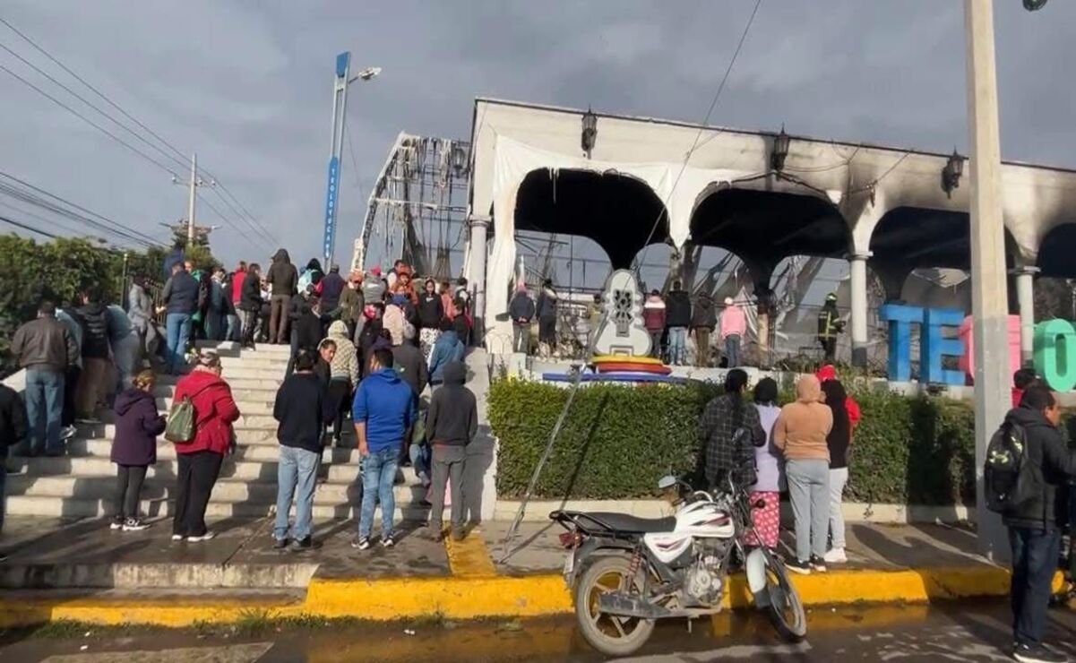 Elementos de Protección Civil y Bomberos de Teoloyucan, Coyotepec y Huehuetoca llegaron al sitio para combatir el fuego / Foto Especial