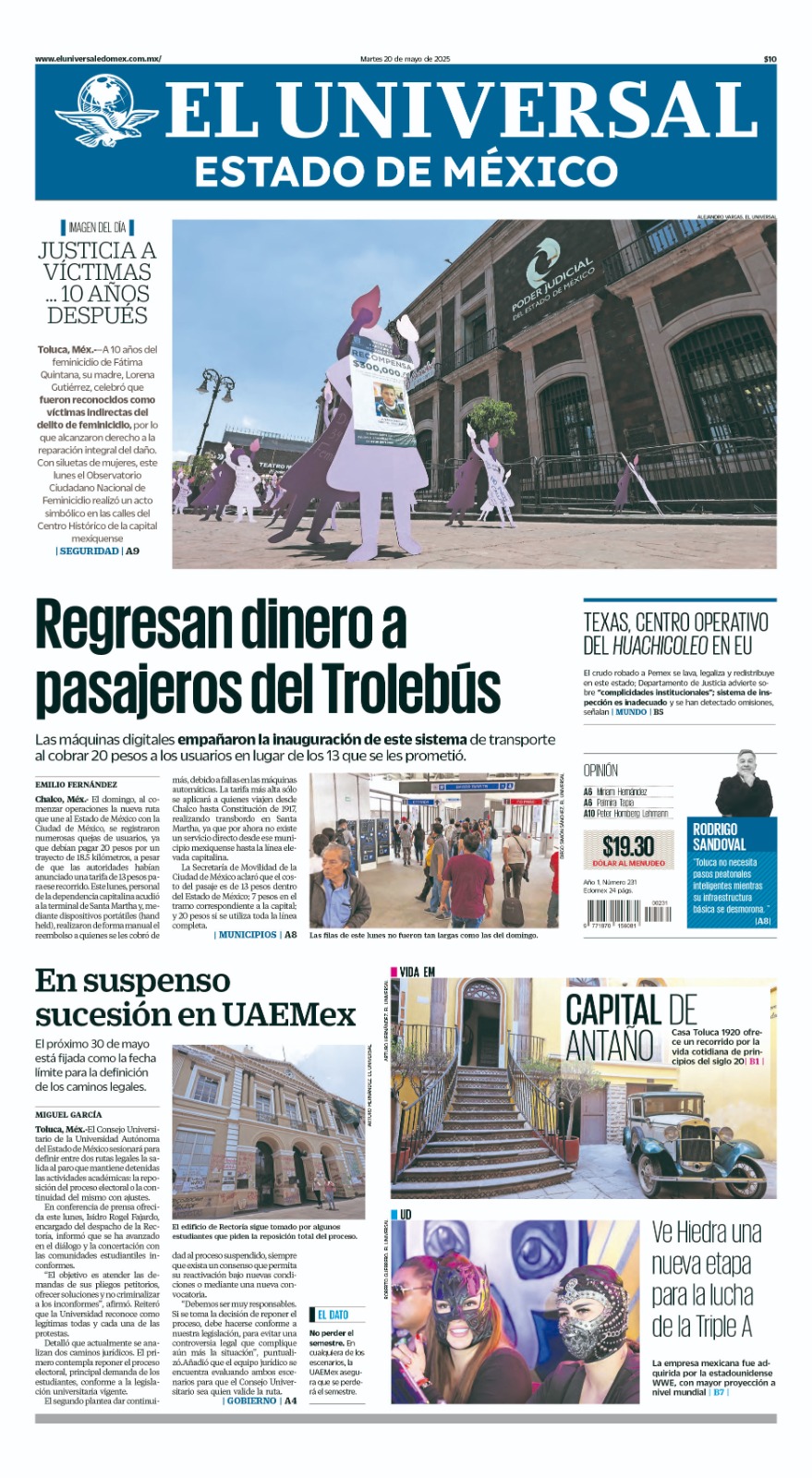 Portada 20 de mayo 2025